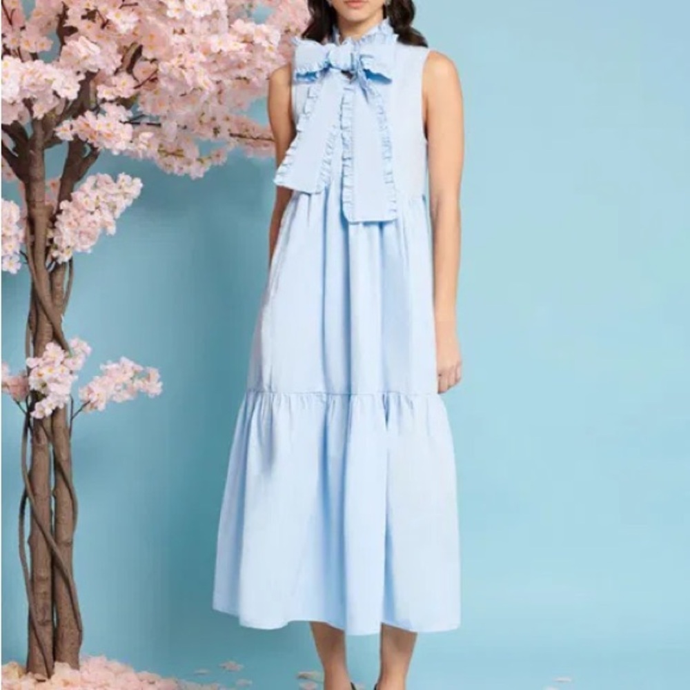 NWT Sister Jane Baby Blue Skye Bow Midi Dress